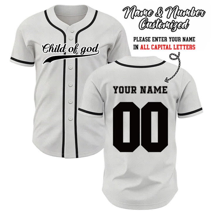 Christianartworkshop Child Of God Custom Name Number Unisex Baseball Jersey - White - 5XL - Name & Number Customized - image 16