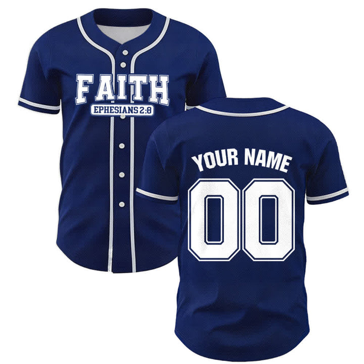 Christianartworkshop Faith Custom Name Number Baseball Jersey - image 1