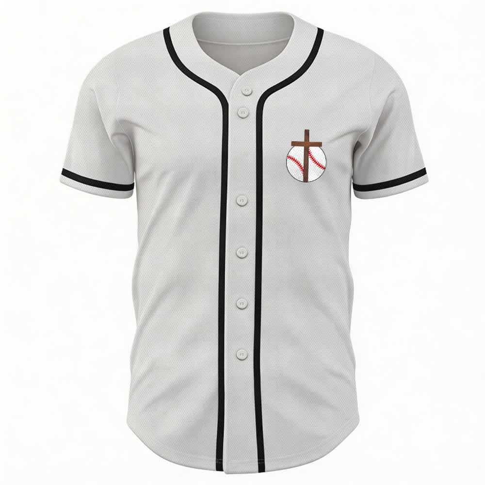 Christianartworkshop Philippians 4:13 Faith Baseball Jersey: Baseball Cross Motto Strength Devotion Athletic Shirt - image 16