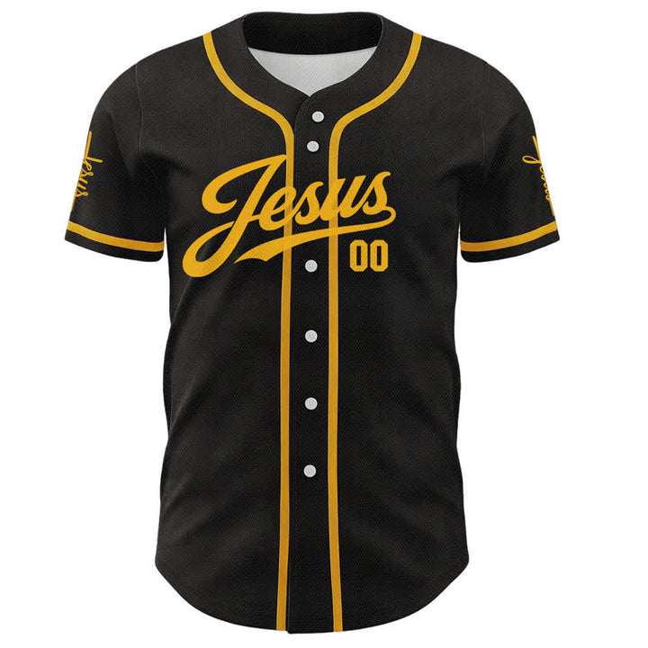 Christianartworkshop Jesus Forgive Golden Cross Red Rose Unisex Custom Baseball Jersey - image 2