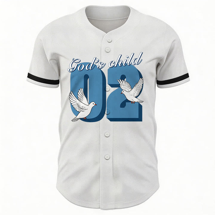 Christianartworkshop God's Child Inspirational Dove & Number Design Baseball Jersey - image 8