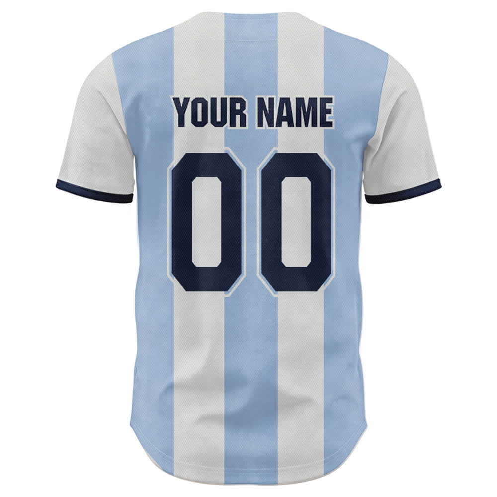 Christianartworkshop Custom Name Number "Jesus Is King" Cross Print Striped Baseball Jersey - image 2