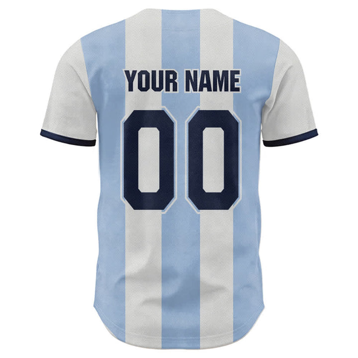 Christianartworkshop Custom Name Number "Jesus Is King" Cross Print Striped Baseball Jersey - image 2