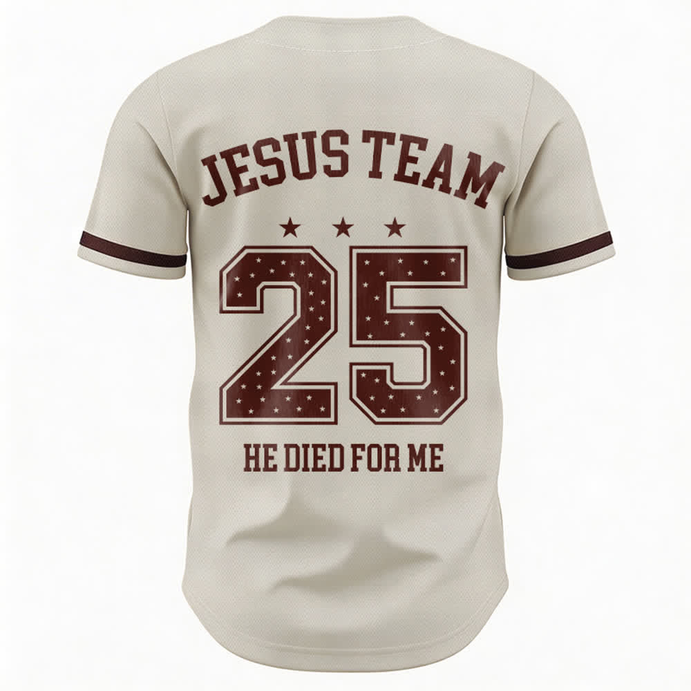 Christianartworkshop Jesus Team 25 He Died For Me Faith Baseball Jersey - image 2