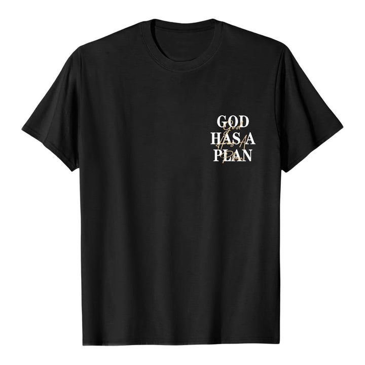 Christianartworkshop God Has A Plan Double-Side Letter Print Classic T-shirt - image 20
