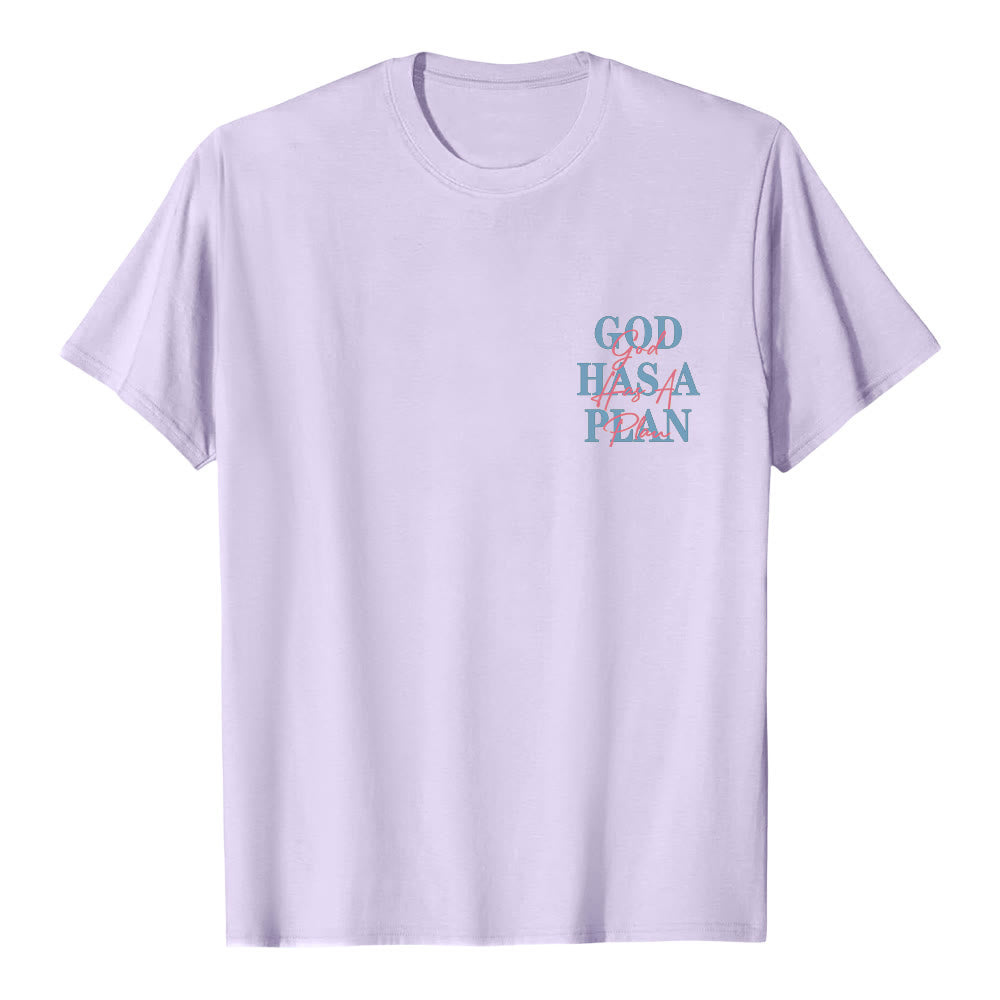 Christianartworkshop God Has A Plan Double-Side Letter Print Classic T-shirt - image 26