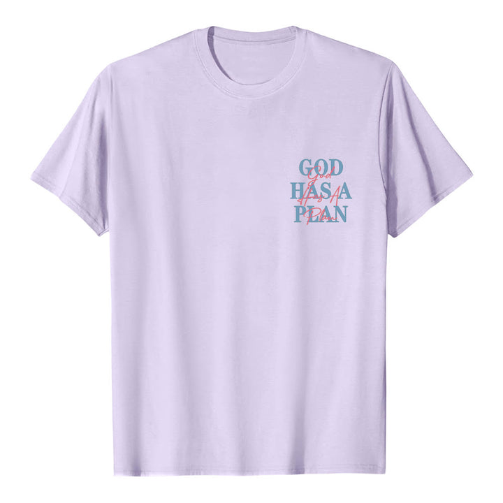 Christianartworkshop God Has A Plan Double-Side Letter Print Classic T-shirt - image 26