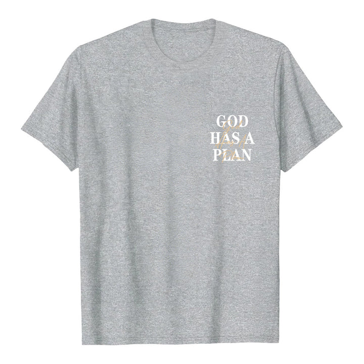 Christianartworkshop God Has A Plan Double-Side Letter Print Classic T-shirt - image 14
