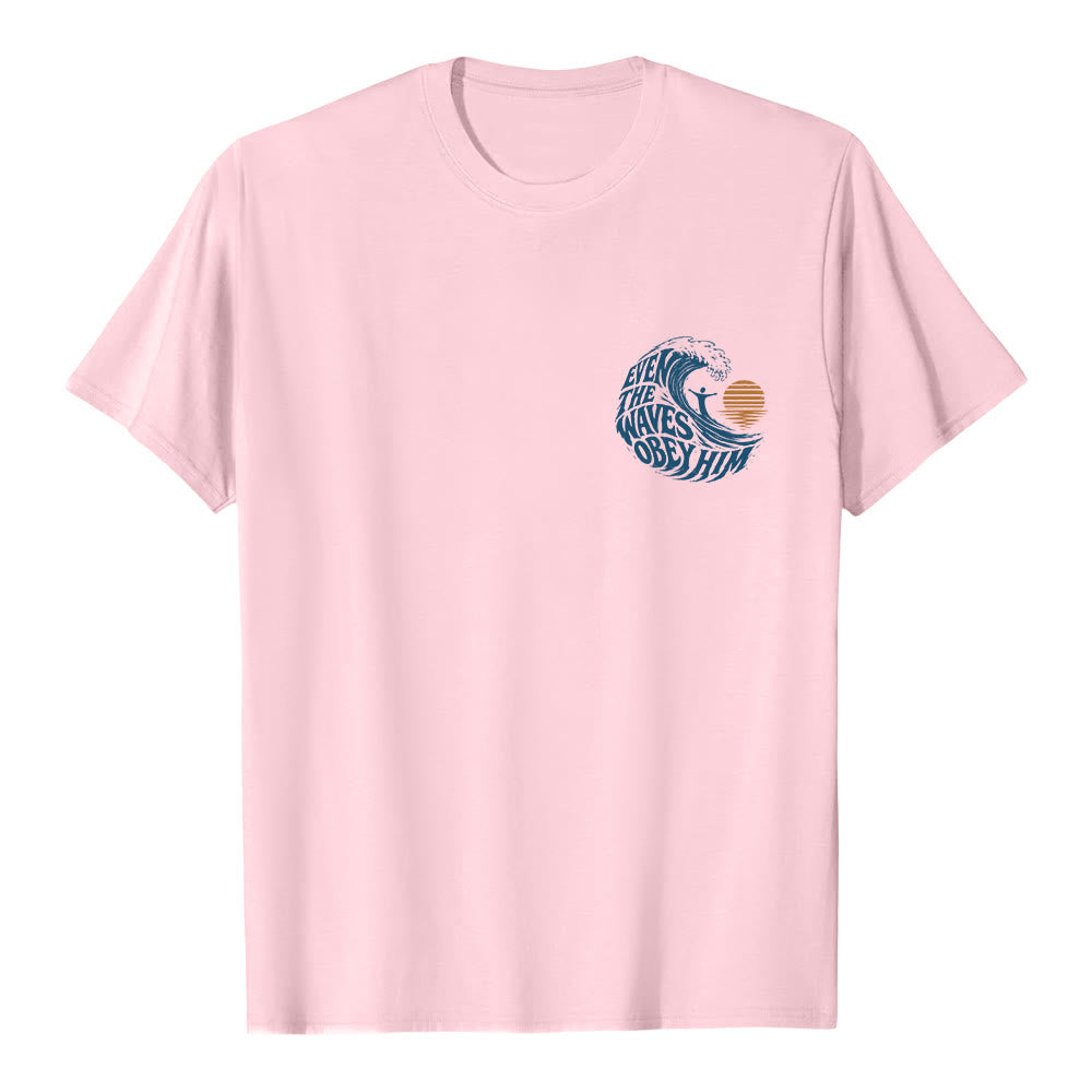Christianartworkshop Even The Waves Obey Him Double-Side Wave Graphic Classic T-shirt - image 8