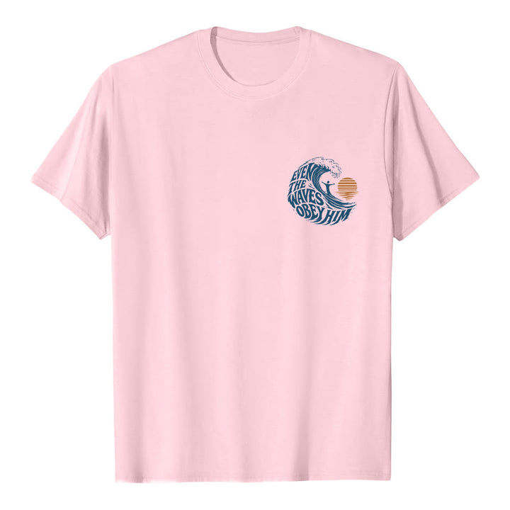 Christianartworkshop Even The Waves Obey Him Double-Side Wave Graphic Classic T-shirt - image 8