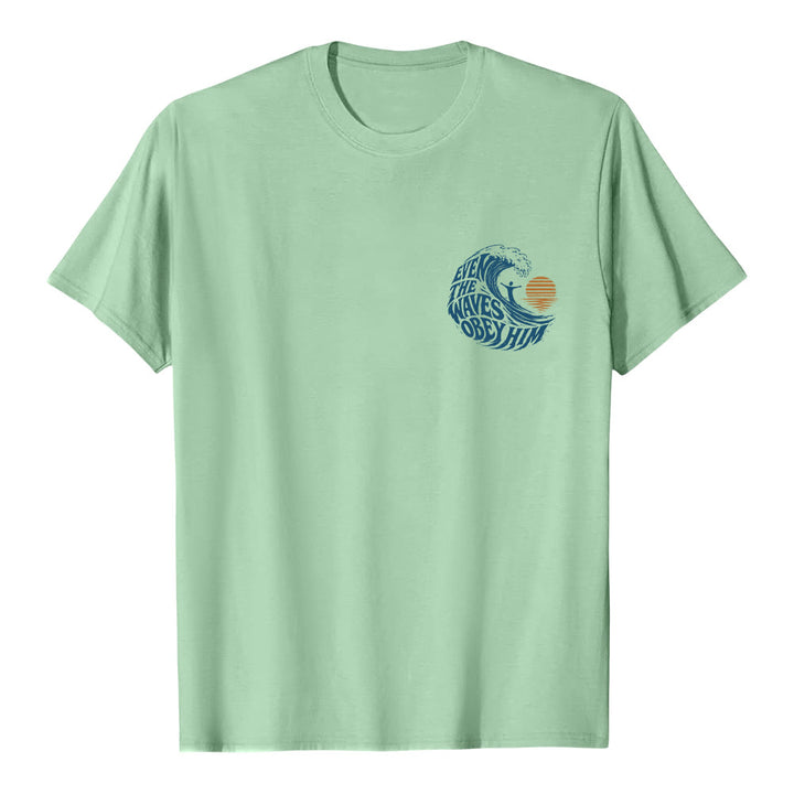 Christianartworkshop Even The Waves Obey Him Double-Side Wave Graphic Classic T-shirt - image 26