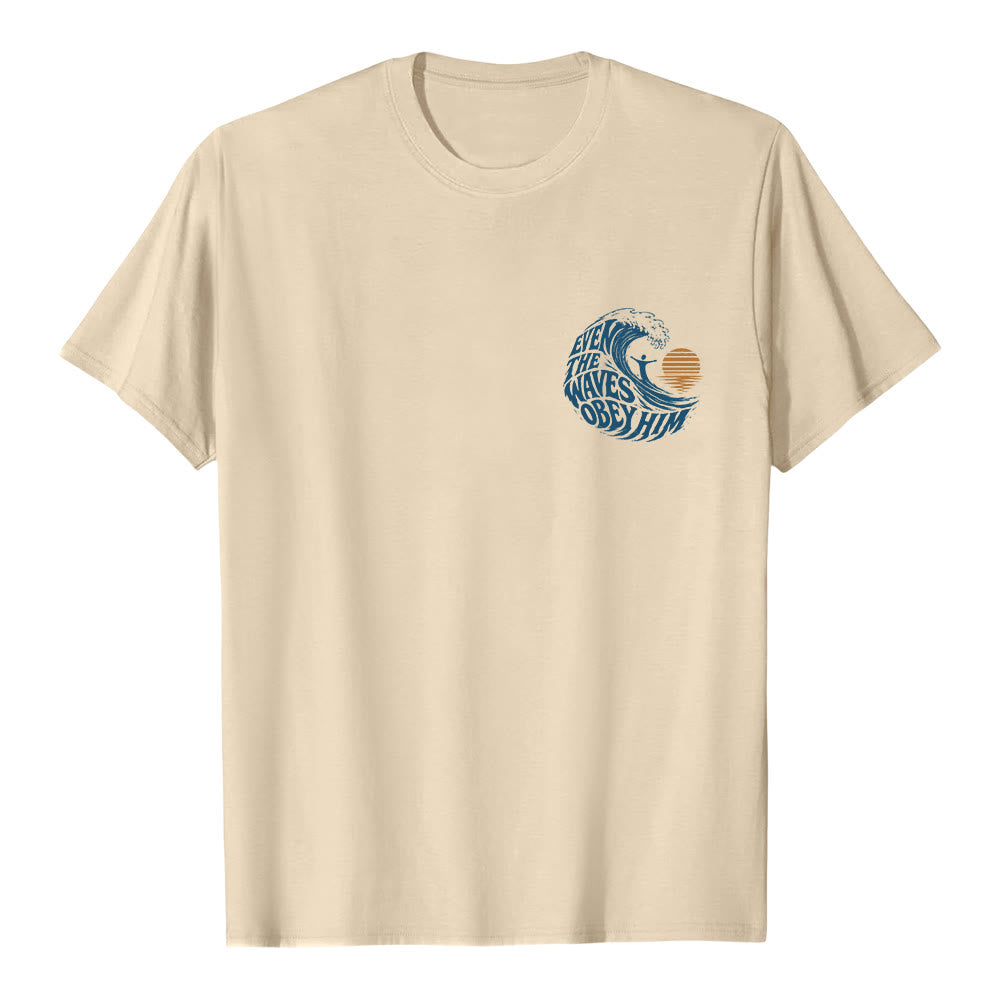 Christianartworkshop Even The Waves Obey Him Double-Side Wave Graphic Classic T-shirt - image 14