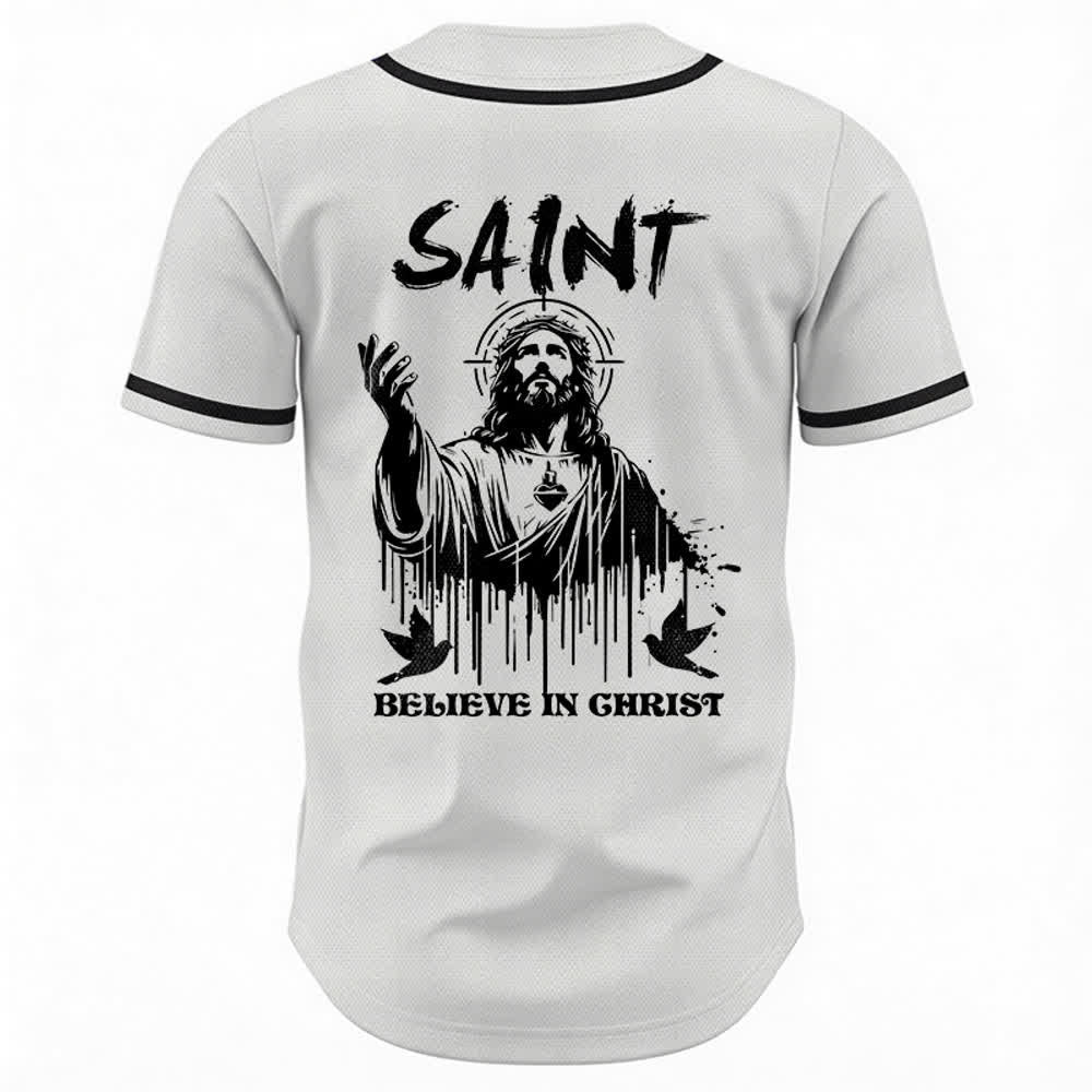 Christianartworkshop Saint Believe In Christ Unisex Baseball Jersey - image 1