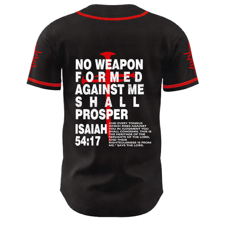 Christianartworkshop No Weapon Formed Against Me Shall Prosper Baseball Jersey - image 4