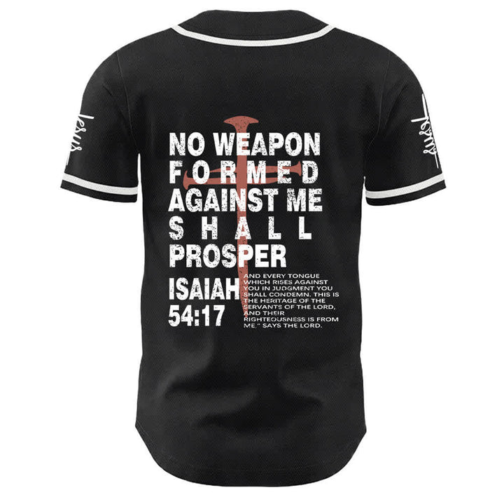 Christianartworkshop No Weapon Formed Against Me Shall Prosper Baseball Jersey - image 1