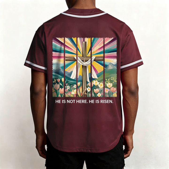 Christianartworkshop He Is Not Here He Is Risen Faith Unisex Baseball Jersey - image 31