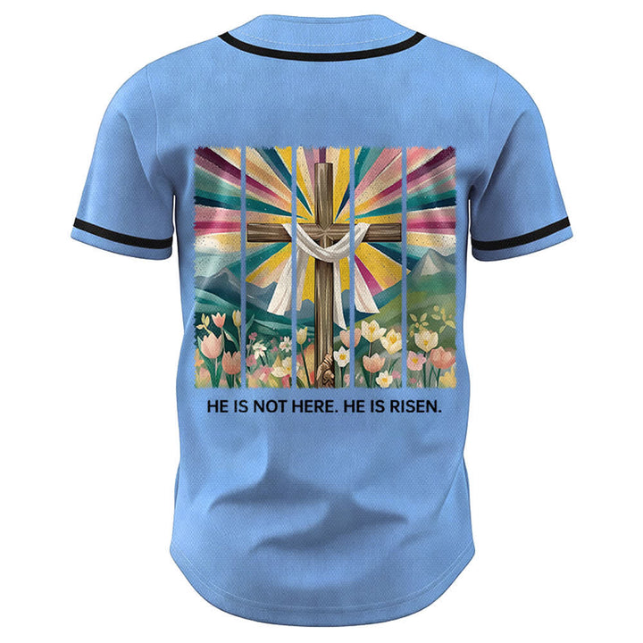 Christianartworkshop He Is Not Here He Is Risen Faith Unisex Baseball Jersey - image 36
