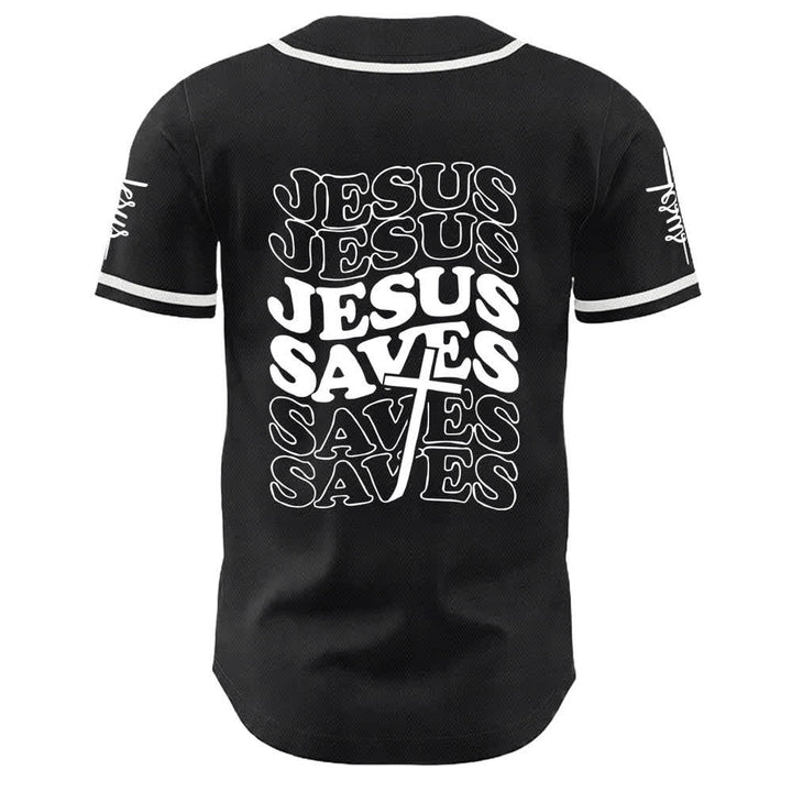 Christianartworkshop Jesus Saves Faith Statement Unisex Custom Baseball Jersey - image 4