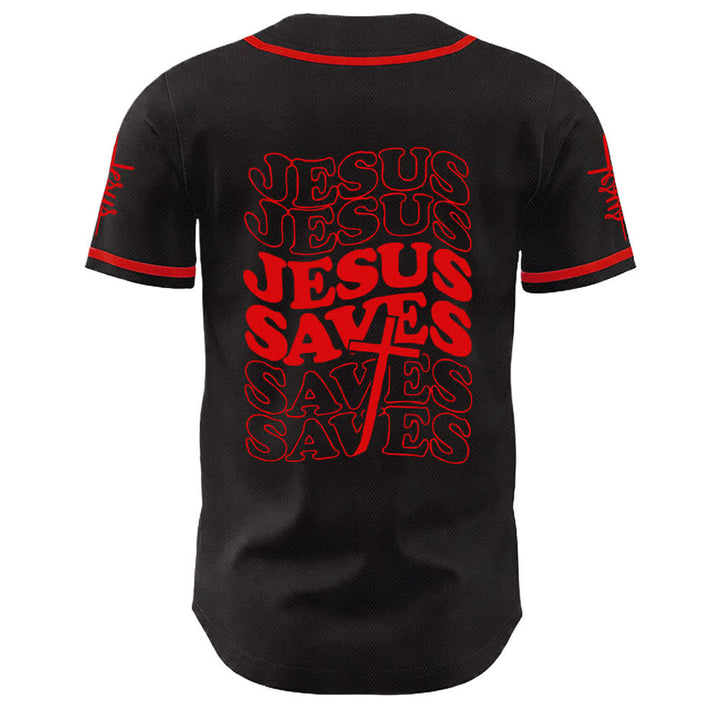 Christianartworkshop Jesus Saves Faith Statement Unisex Custom Baseball Jersey - image 7