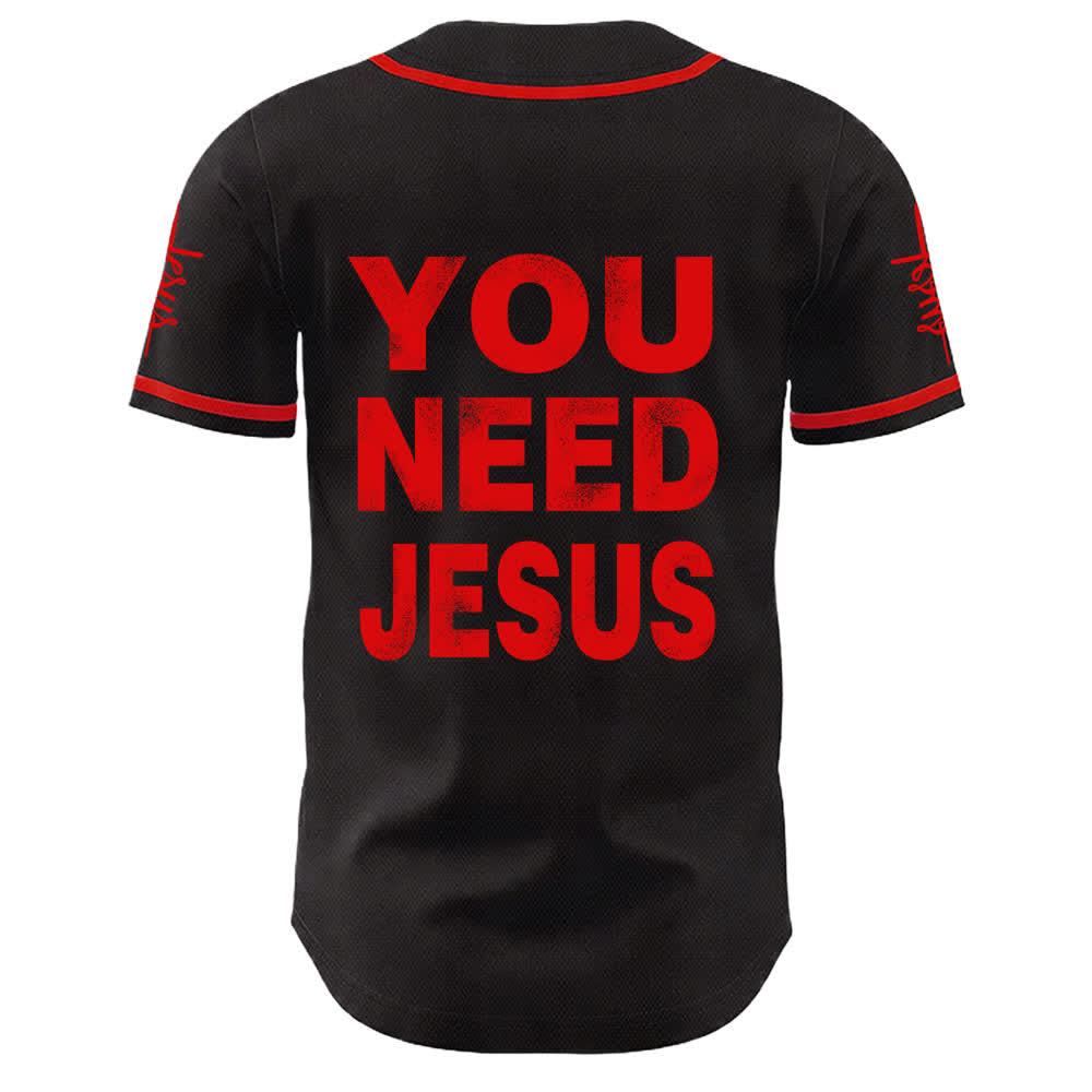 Christianartworkshop You Need Jesus Faith Statement Unisex Baseball Jersey - image 1