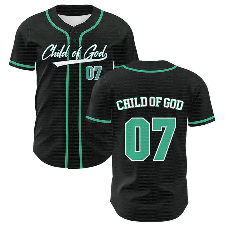 Christianartworkshop Child Of God Number 07 Unisex Baseball Jersey - Dark Green - 5XL - image 24