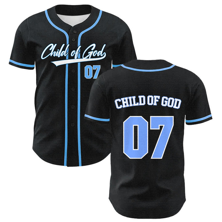 Christianartworkshop Child Of God Number 07 Unisex Baseball Jersey - Blue - 5XL - image 9