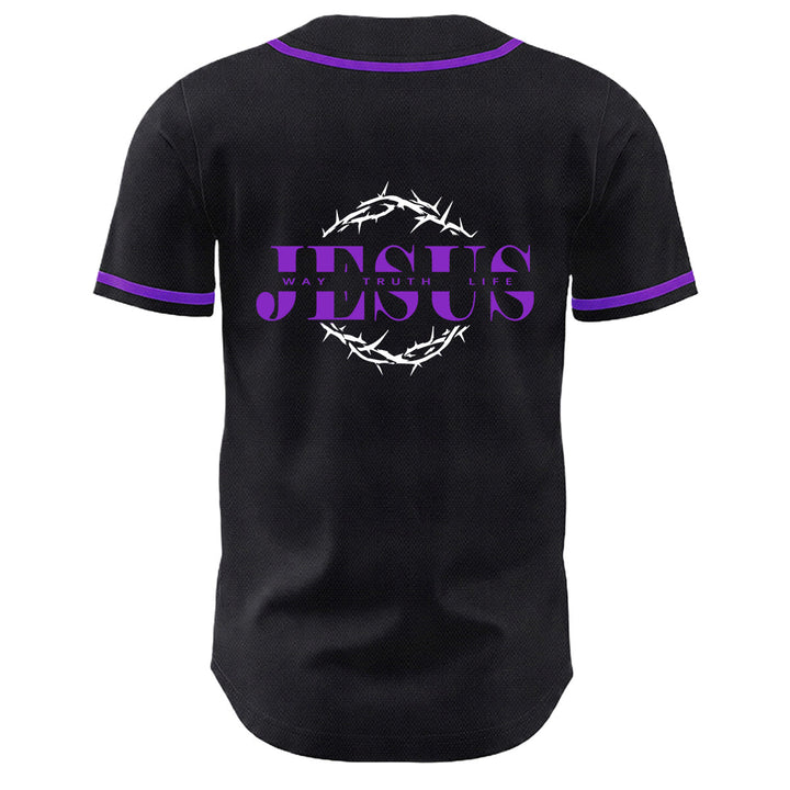 Christianartworkshop Thorn Crown Jesus Way Truth Life Graphic Unisex Baseball Jersey - image 25