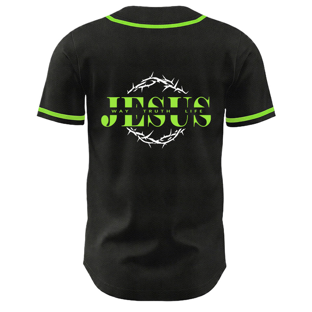 Christianartworkshop Thorn Crown Jesus Way Truth Life Graphic Unisex Baseball Jersey - image 23