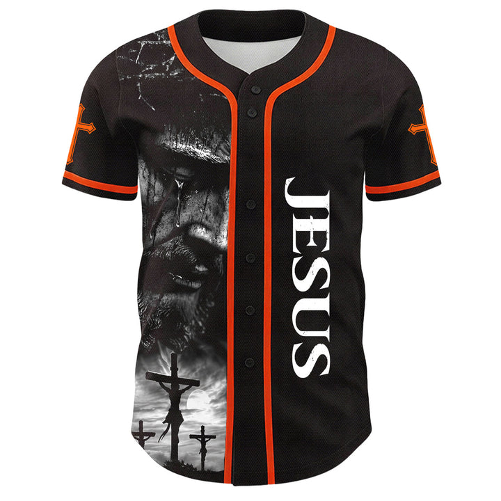 Christianartworkshop Jesus Crucifixion Custom Name Number Cross Sleeve Unisex Baseball Jersey - image 27