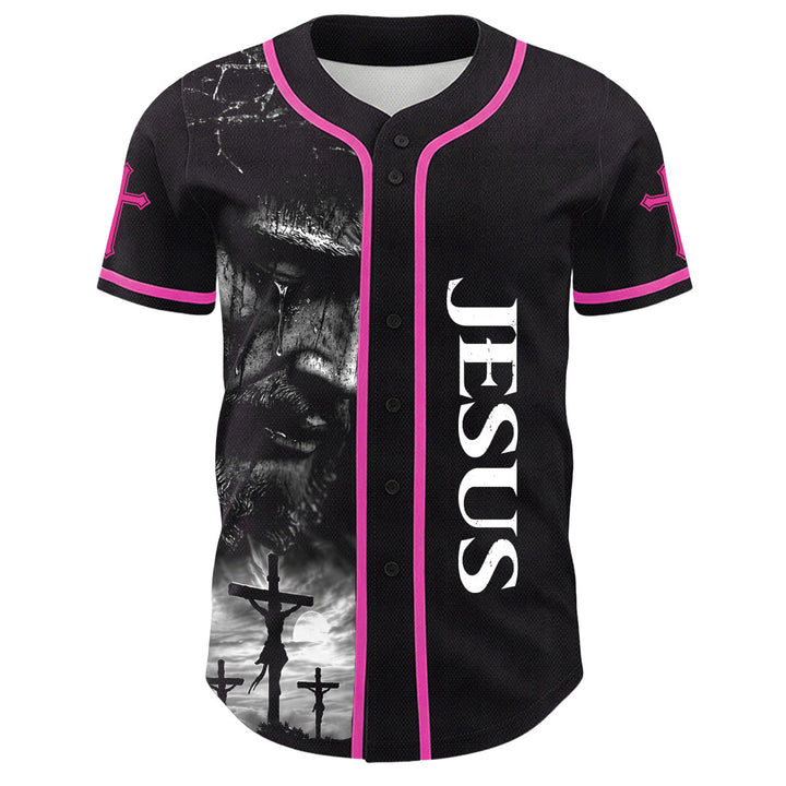 Christianartworkshop Jesus Crucifixion Custom Name Number Cross Sleeve Unisex Baseball Jersey - image 19