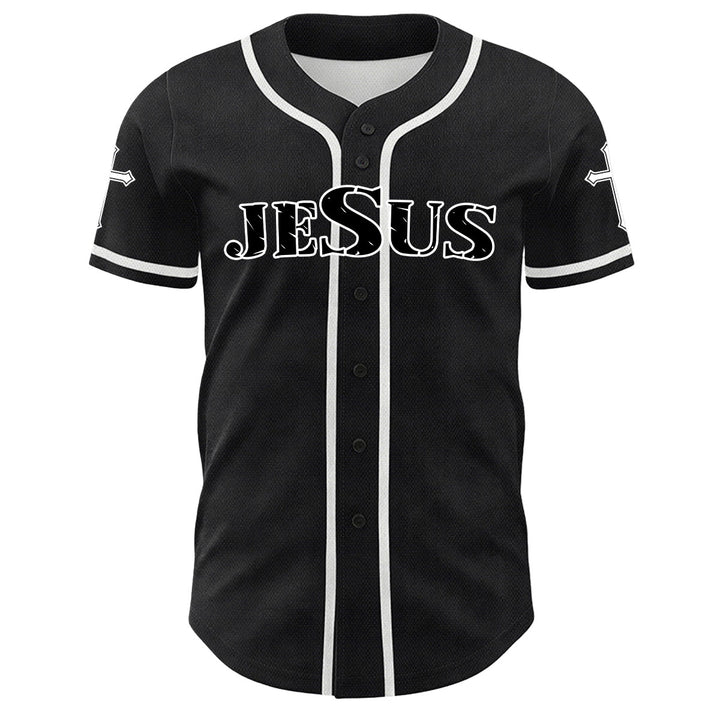 Christianartworkshop Jesus Virgin Mary Crucifix Cross Christian Unisex Baseball Jersey - image 2