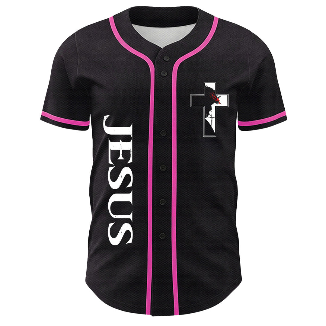 Christian Virgin Mary Jesus Crucifix Cross Graphic Baseball Jersey - image 8