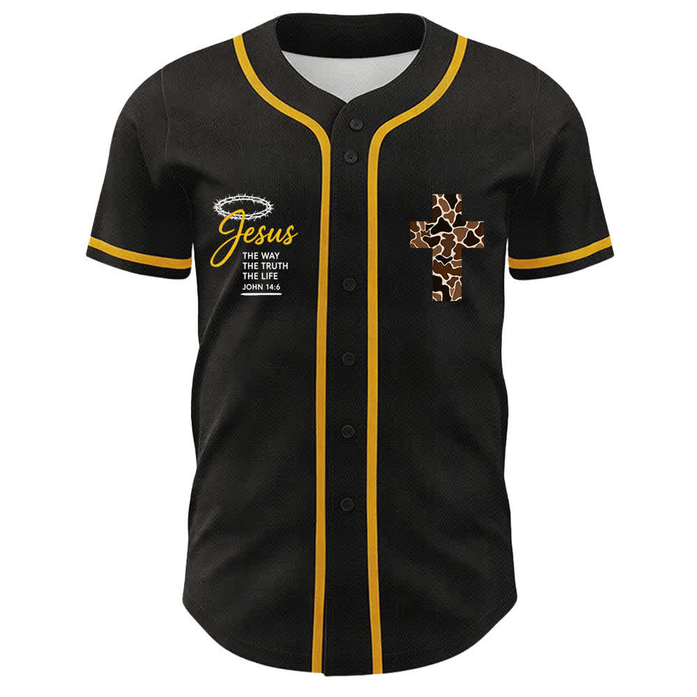 Christianartworkshop Leopard Print Cross I Can Do All Things Through Christ Unisex Baseball Jersey - image 2