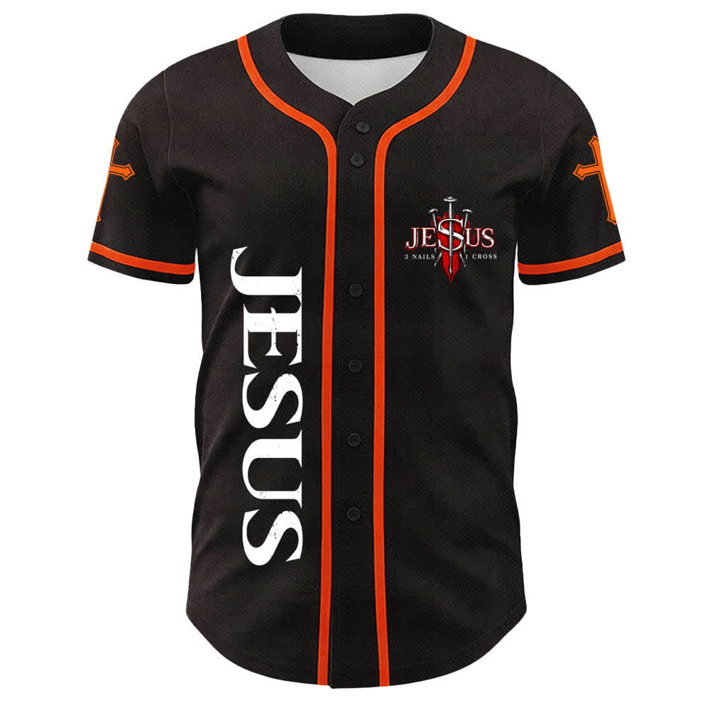 Christianartworkshop Jesus Is King John 14:6 3 Nails 1 Cross Unisex Baseball Jersey - image 11