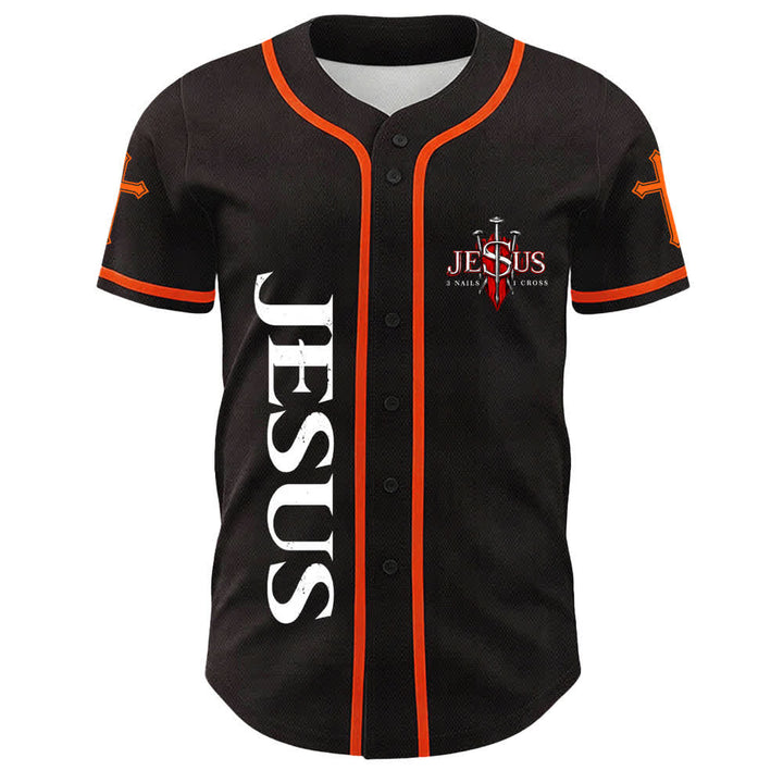 Christianartworkshop Jesus Is King John 14:6 3 Nails 1 Cross Unisex Baseball Jersey - image 11