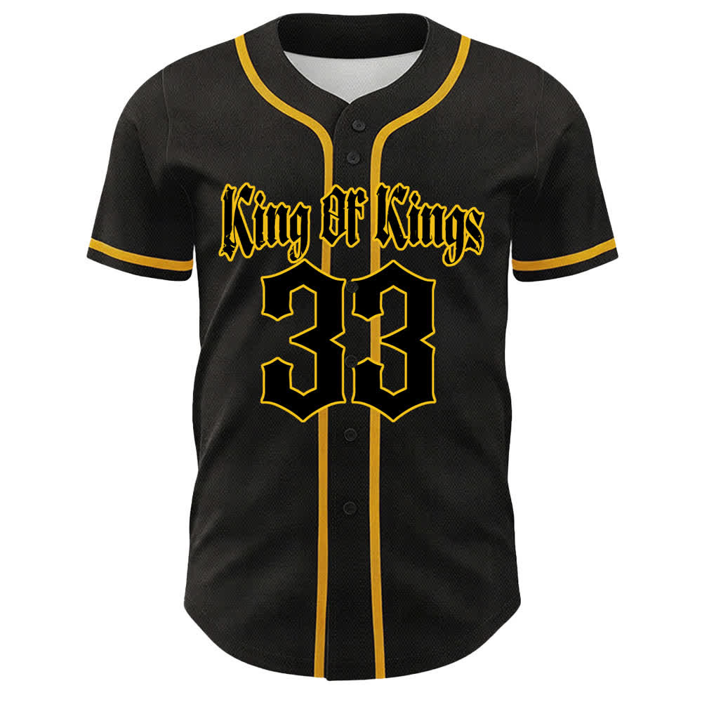 Christianartworkshop King Of Kings Number 33 Jesus Carrying Cross Unisex Baseball Jersey - image 1