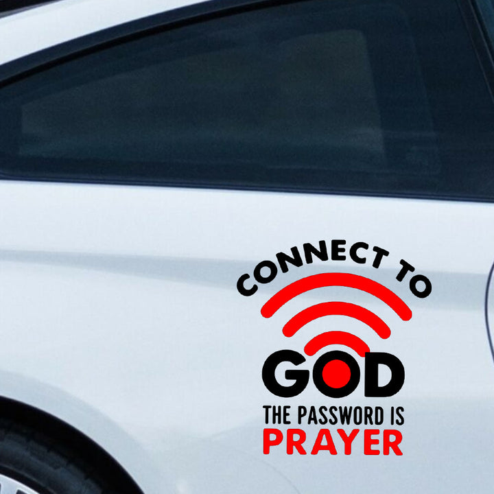 Christianartworkshop WiFi Symbol Prayer Connection Car Sticker: Emblem of Joyful Heavenly Communion - image 4