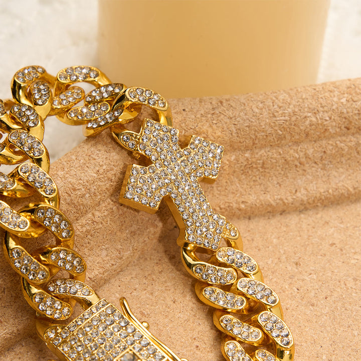 Christianartworkshop Iced Out Cuban Link Cross Necklace: Emblem of Bold Heavenly Fortitude - image 5