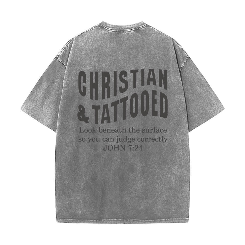 Christianartworkshop John 7:24 Vintage Street Statement Washed T-Shirt - image 1