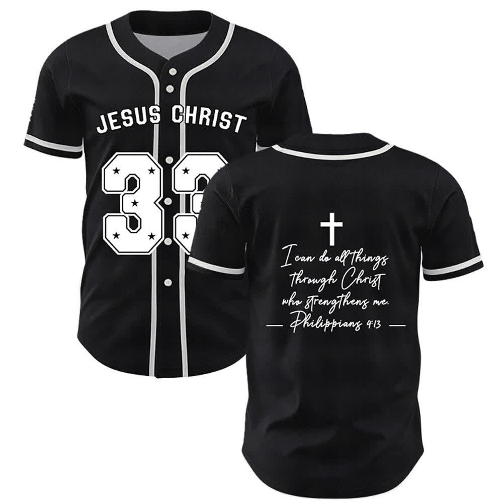Christianartworkshop Jesus Christ 33 Light Blue Baseball Jersey - Black - 5XL - image 7