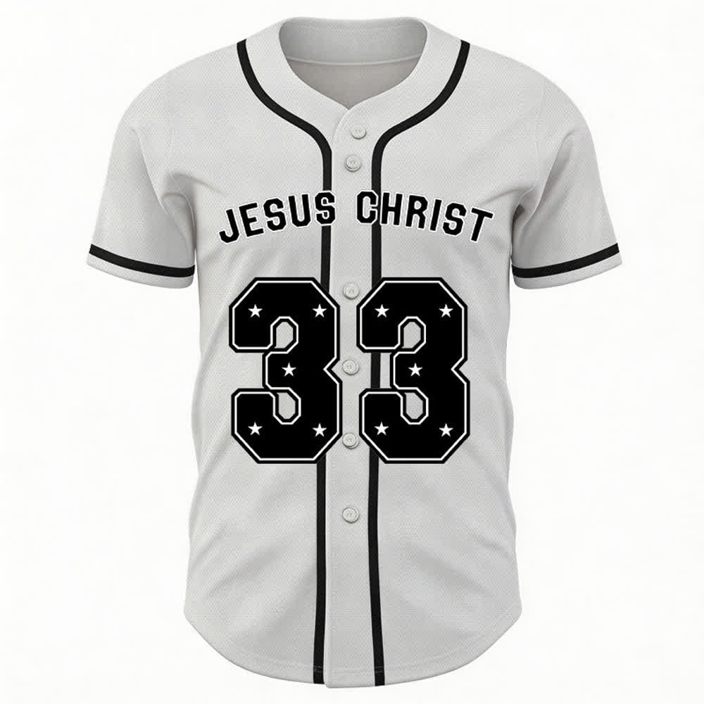Christianartworkshop Jesus Christ 33 Light Blue Baseball Jersey - image 15