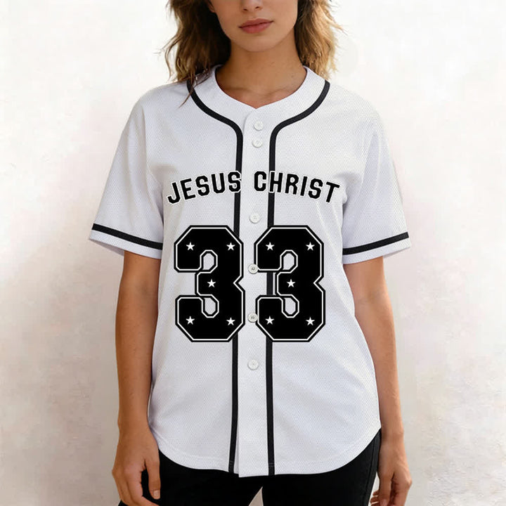 Christianartworkshop Jesus Christ 33 Light Blue Baseball Jersey - image 17