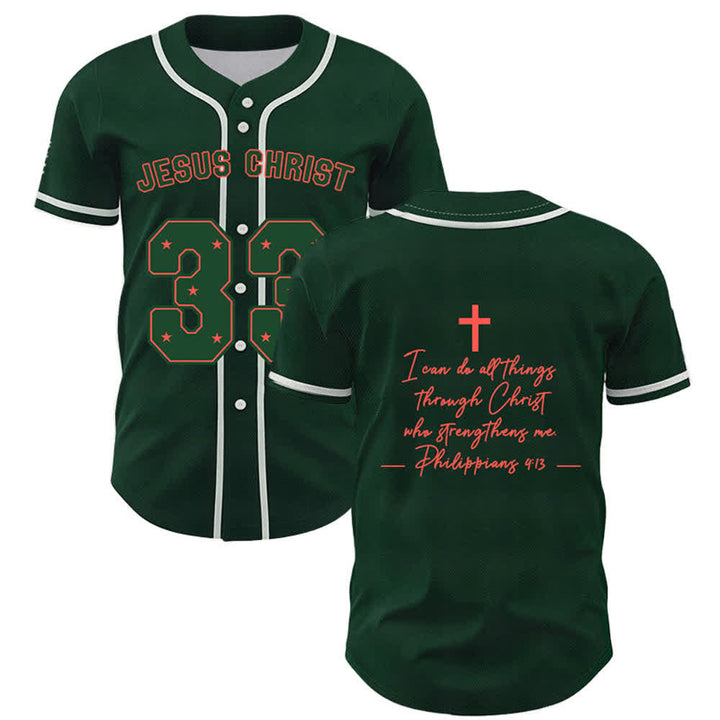 Christianartworkshop Jesus Christ 33 Light Blue Baseball Jersey - Green - 5XL - image 35