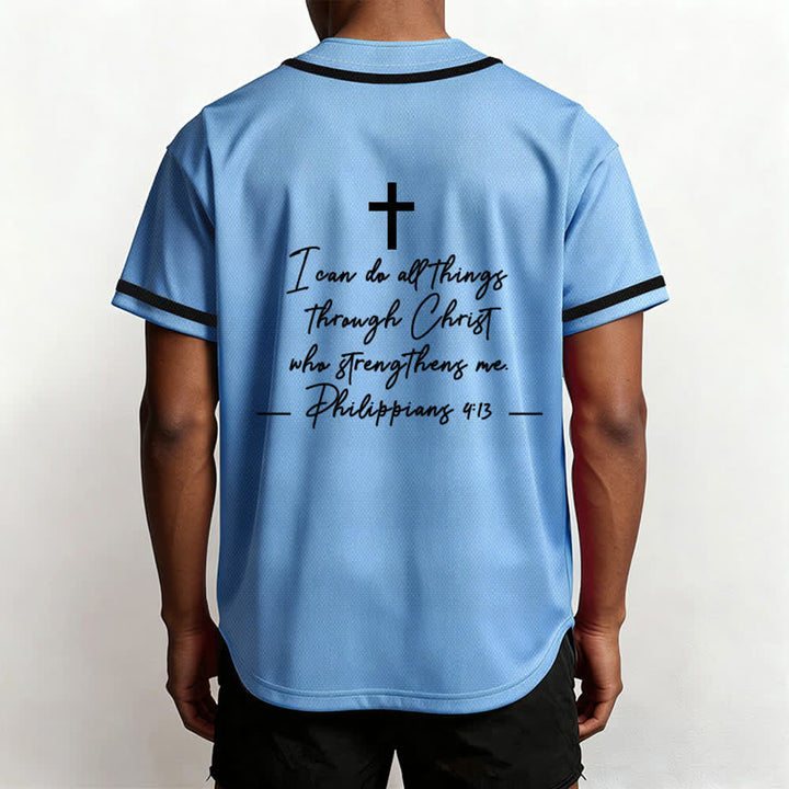 Christianartworkshop Jesus Christ 33 Light Blue Baseball Jersey - image 6