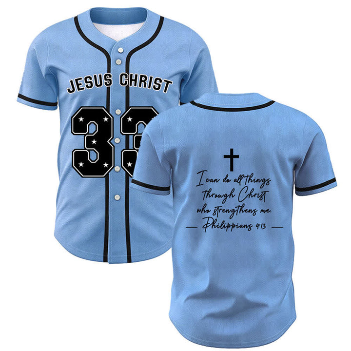 Christianartworkshop Jesus Christ 33 Light Blue Baseball Jersey - Sky Blue - 5XL - image 0