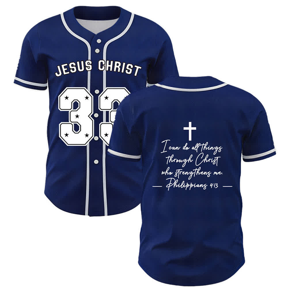 Christianartworkshop Jesus Christ 33 Light Blue Baseball Jersey - Navy Blue - 5XL - image 49