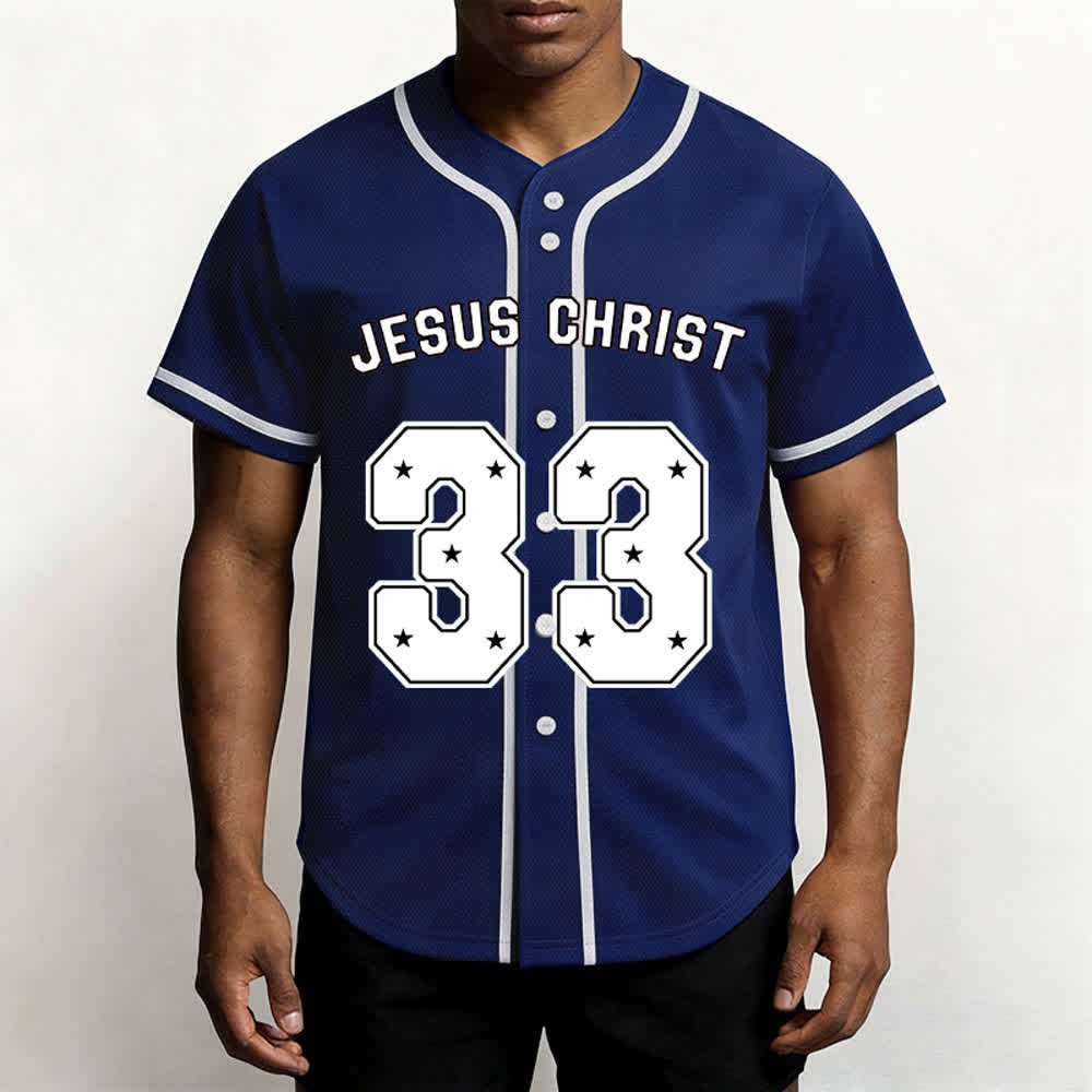 Christianartworkshop Jesus Christ 33 Light Blue Baseball Jersey - image 54