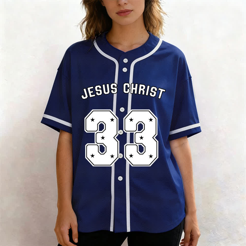 Christianartworkshop Jesus Christ 33 Light Blue Baseball Jersey - image 52