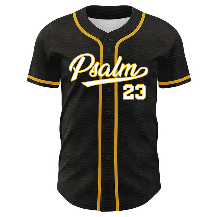 Christianartworkshop Psalm 23 Black Gold Statement Baseball Jersey - image 2
