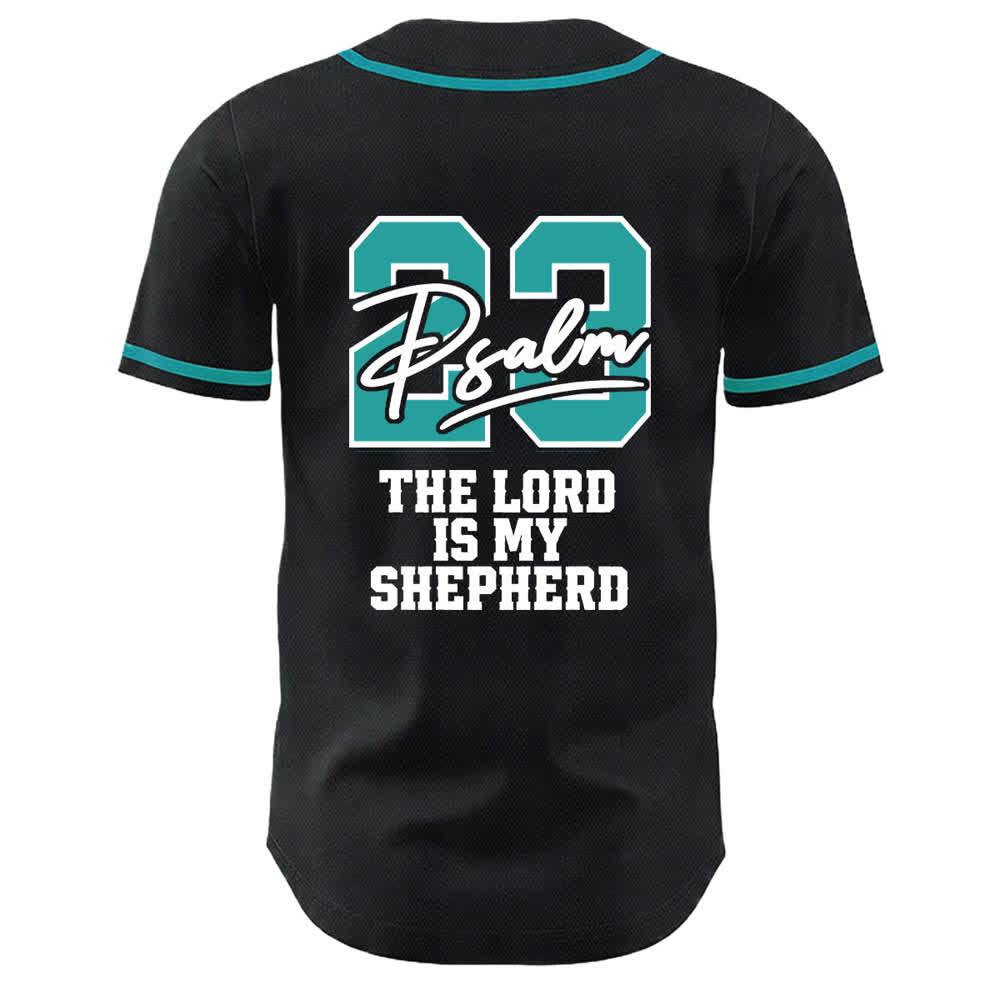 Christianartworkshop Psalm 23 Black Gold Statement Baseball Jersey - image 7